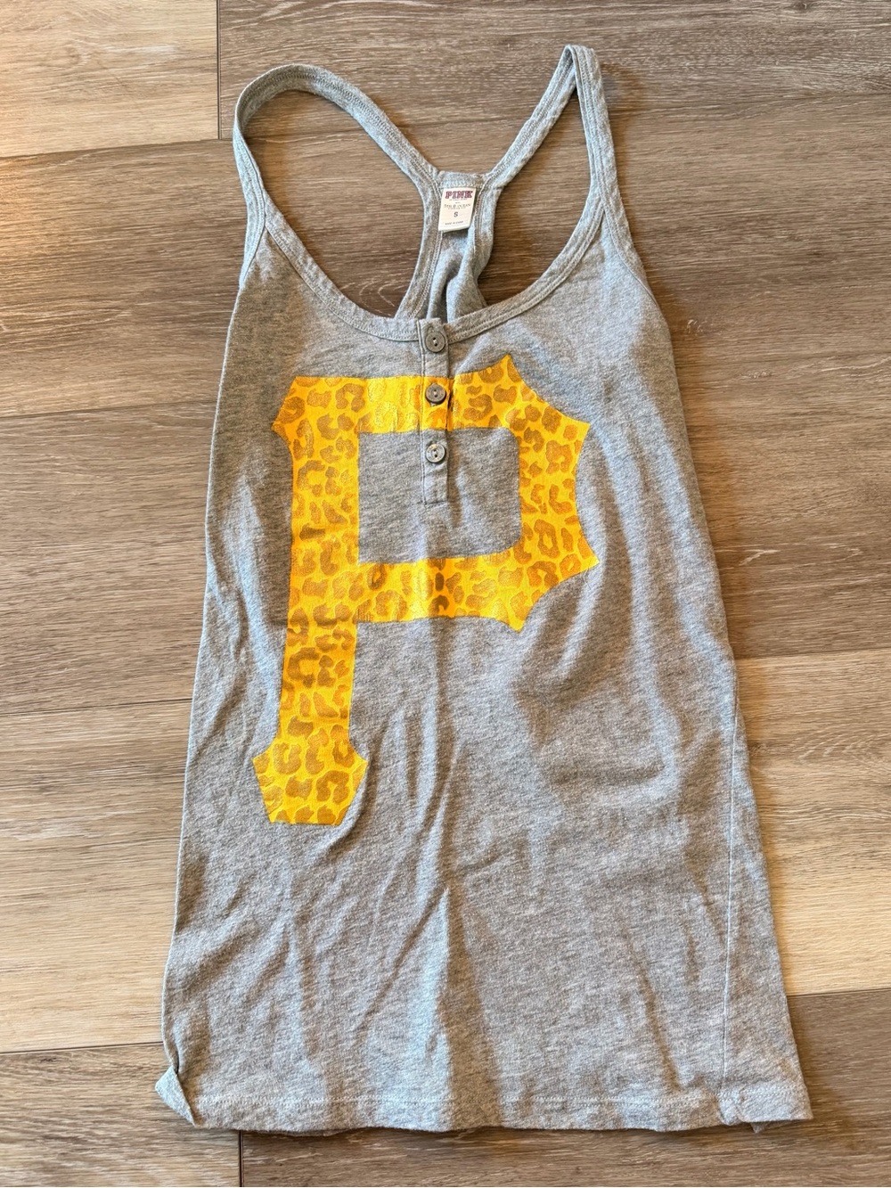 VS PINK Leopard Print Pittsburgh Pirates Racerback Tank Top - Size Small